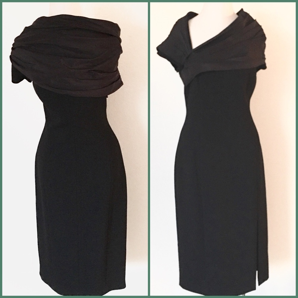 Michael Kors Shoulder Wrap Sheath Cocktail Dress